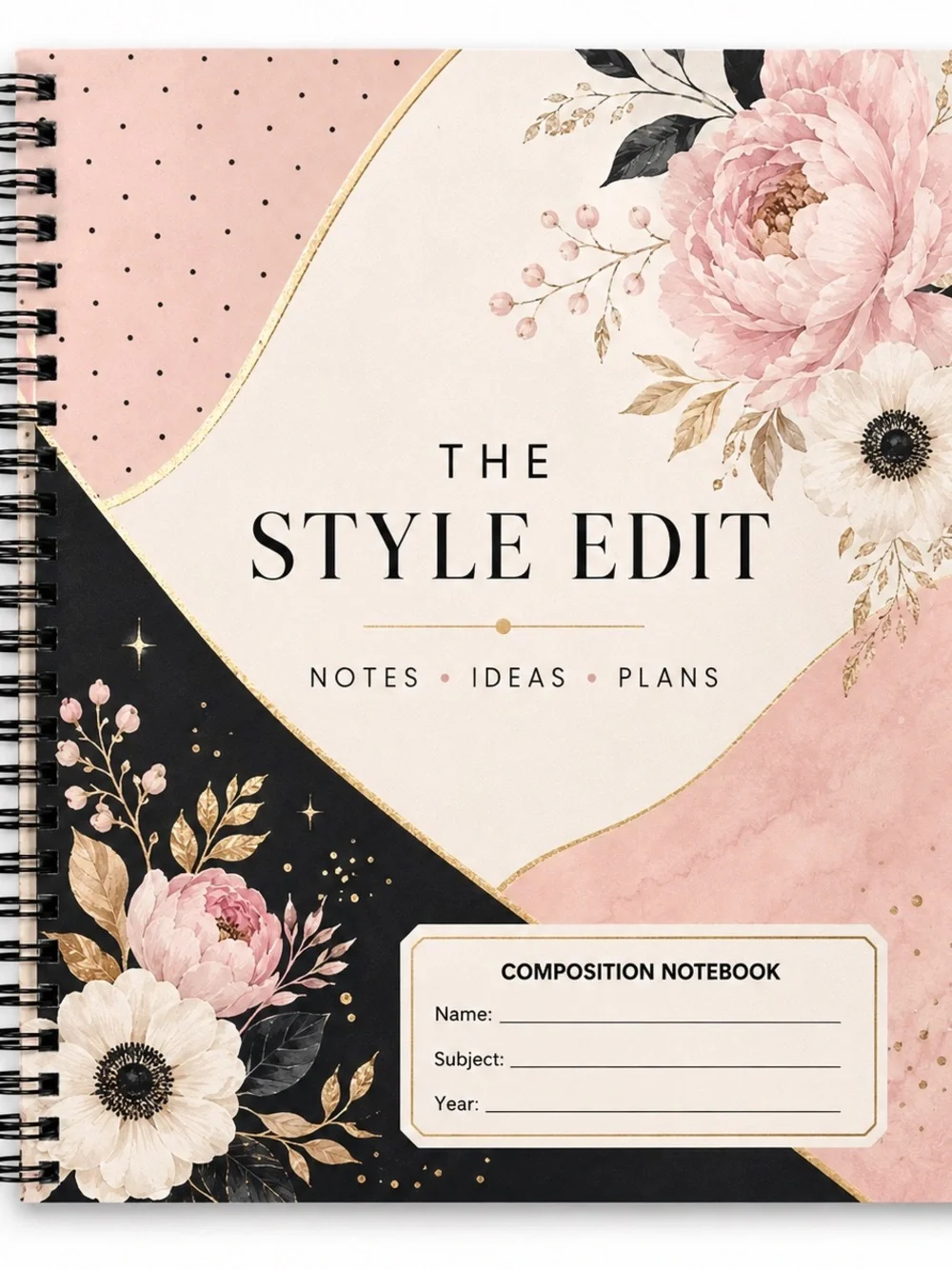 The Style Edit Pink Floral Composition Notebook - Home Office